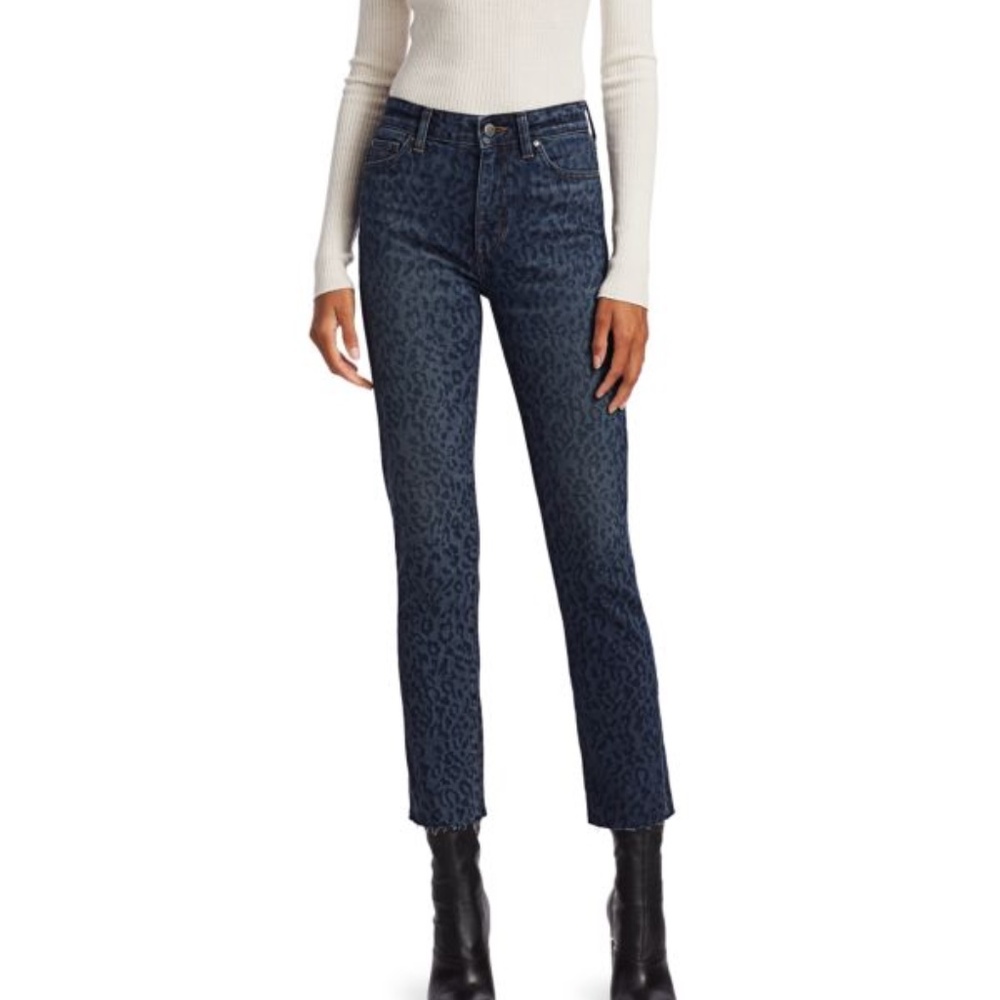 Milla High-Rise Leopard Print Straight Jeans